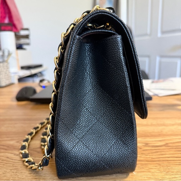 CC Black Quilted Shoulder Bag with Gold Accents - Picture 5 of 12